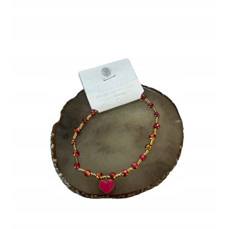 450 Bransoletka na gumce Blueberry SERCE Stal 316