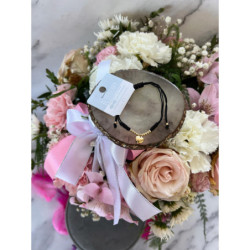 255 Bransoletka na sznurku Blueberry SERCE Stal