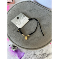 255 Bransoletka na sznurku Blueberry SERCE Stal