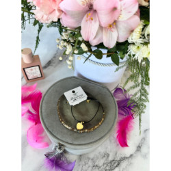 1375 Bransoletka na sznurku Blueberry SERCE Stal