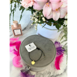 1375 Bransoletka na sznurku Blueberry SERCE Stal