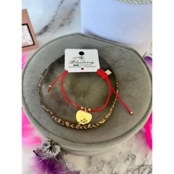 1326 Bransoletka na sznurku Blueberry SERCE Stal