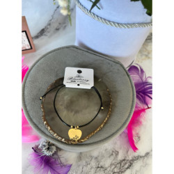 144 Bransoletka na sznurku Blueberry SERCE Stal