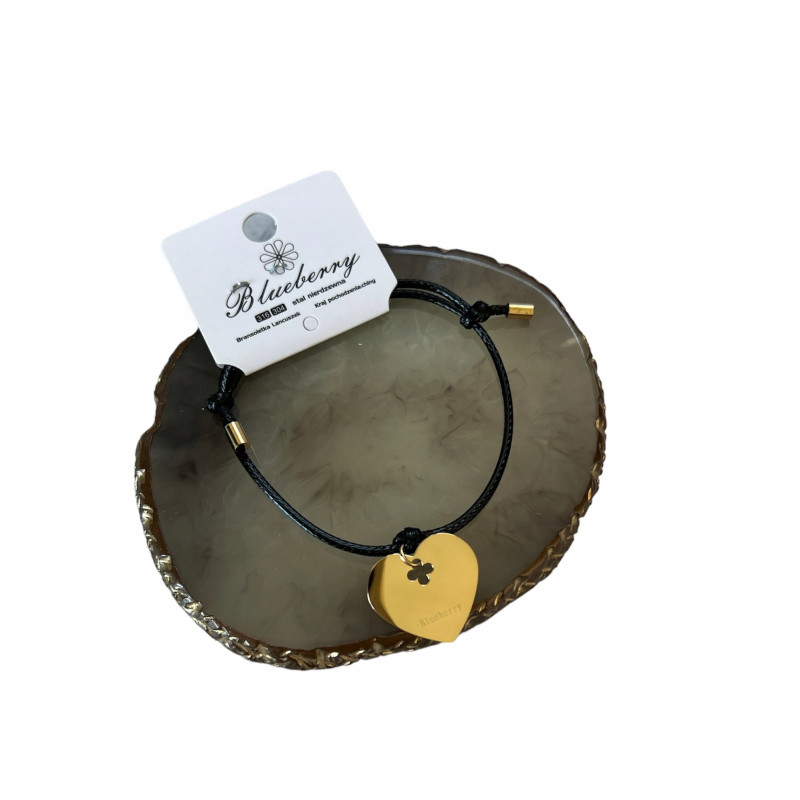 953 Bransoletka na sznurku Blueberry SERCE Stal