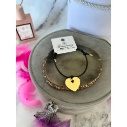 953 Bransoletka na sznurku Blueberry SERCE Stal