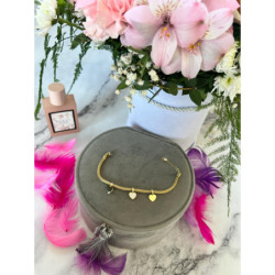 902 Złota bransoletka SERCA CYRKONIE STAL 316L