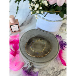 277 Złota bransoletka KORALIKI HOLO stal 316L