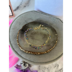 277 Złota bransoletka KORALIKI HOLO stal 316L