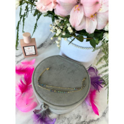 277 Złota bransoletka KORALIKI HOLO stal 316L