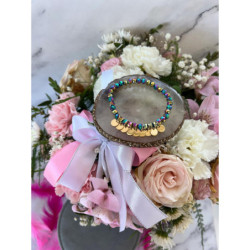 468 Bransoletka na gumce BLASZKI HOLO stal 316L