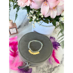 1368 Bransoletka na gumce BLASZKI HOLO stal 316L