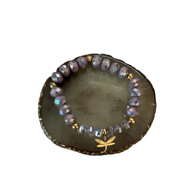 1292 Bransoletka na gumce WAŻKA CYRKONIA stal 316L