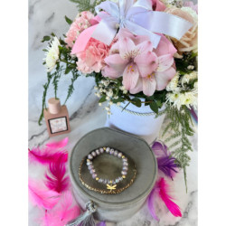 1292 Bransoletka na gumce WAŻKA CYRKONIA stal 316L