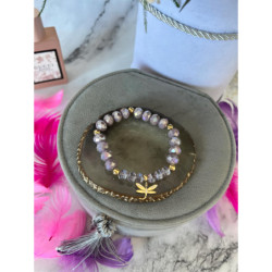 1292 Bransoletka na gumce WAŻKA CYRKONIA stal 316L