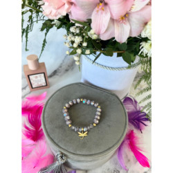 1292 Bransoletka na gumce WAŻKA CYRKONIA stal 316L