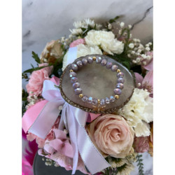 1292 Bransoletka na gumce WAŻKA CYRKONIA stal 316L