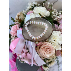 1348 Bransoletka na gumce ZEGAR CYRKONIA stal 316L