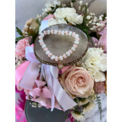 1348 Bransoletka na gumce ZEGAR CYRKONIA stal 316L