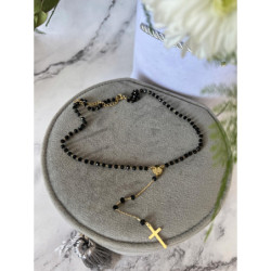 1231 Naszyjnik różaniec KORALIKI KRAWATKA Krzyż