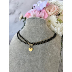 1201 Naszyjnik różaniec KORALIKI SERCE SERDUSZKO