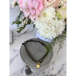 1201 Naszyjnik różaniec KORALIKI SERCE SERDUSZKO