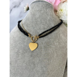 1330 Naszyjnik różaniec KORALIKI SERCE SERDUSZKO
