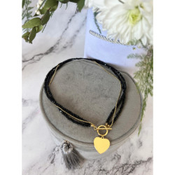 1330 Naszyjnik różaniec KORALIKI SERCE SERDUSZKO