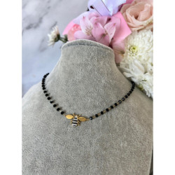 728 Naszyjnik różaniec KORALIKI MUCHA STAL 316L