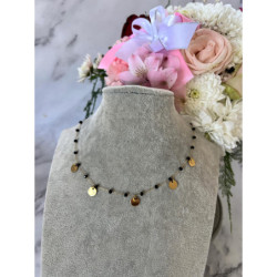 1194 Naszyjnik różaniec KORALIKI BLASZKI KÓŁKA