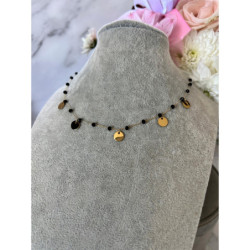 1194 Naszyjnik różaniec KORALIKI BLASZKI KÓŁKA