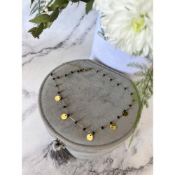 1194 Naszyjnik różaniec KORALIKI BLASZKI KÓŁKA