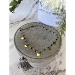 1194 Naszyjnik różaniec KORALIKI BLASZKI KÓŁKA