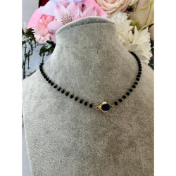 203 Naszyjnik różaniec KORALIKI ŻUK GRANATOWY