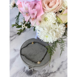 1148 Naszyjnik różaniec KORALIKI ŻUK BIAŁY STAL