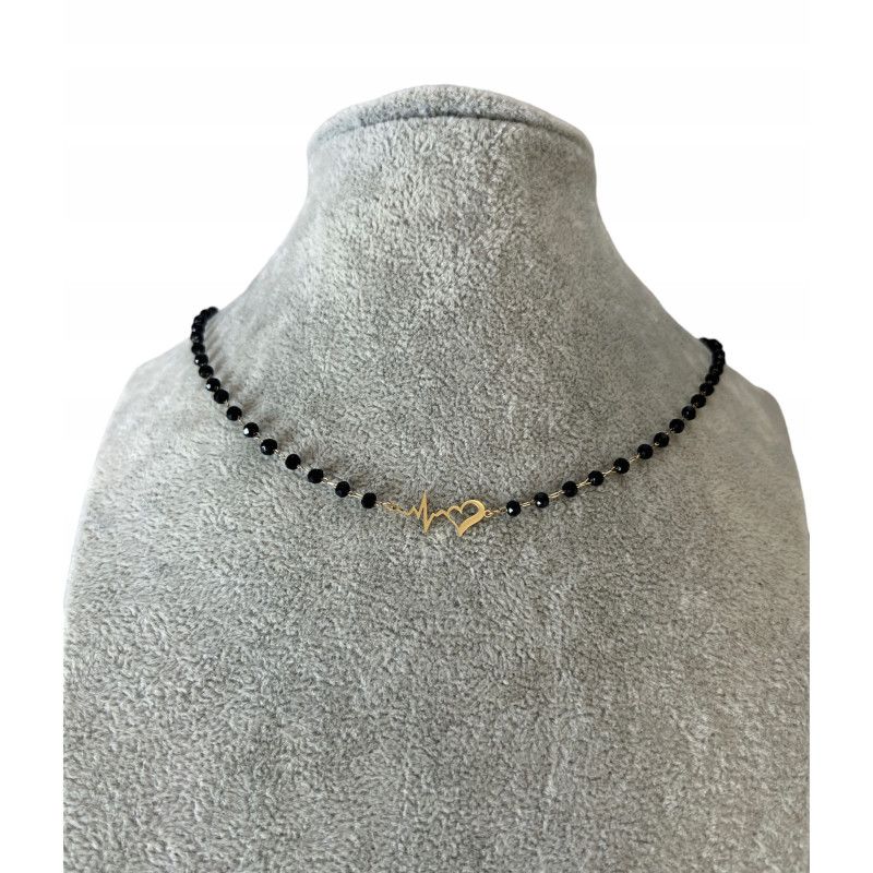 1132 Naszyjnik różaniec KORALIKI SERCE Linia życia