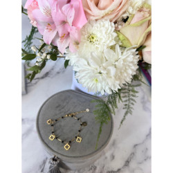 433 Bransoletka różaniec KONICZYNKI KORALIK STAL