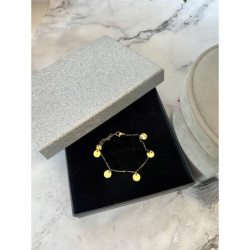 627 Bransoletka różaniec KÓŁKA BLASZKI KORALIK