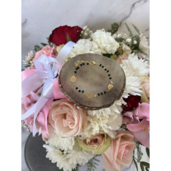 466 Bransoletka różaniec LIŚĆ MONSTERA KORALIK