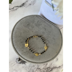 466 Bransoletka różaniec LIŚĆ MONSTERA KORALIK