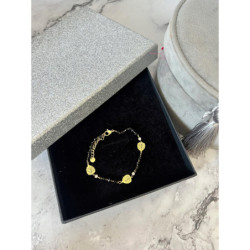 466 Bransoletka różaniec LIŚĆ MONSTERA KORALIK