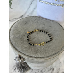 345 Bransoletka różaniec SERCE Linia życia KORALIK