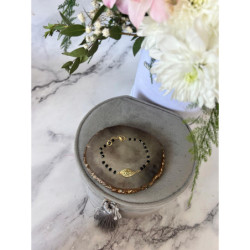 506 Bransoletka różaniec LIŚĆ KORALIKI STAL 316L