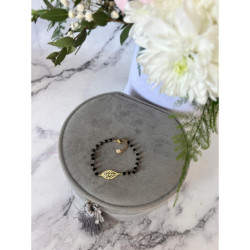 506 Bransoletka różaniec LIŚĆ KORALIKI STAL 316L