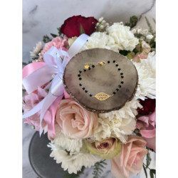 506 Bransoletka różaniec LIŚĆ KORALIKI STAL 316L