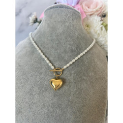 926 Celebrytka perły SERCE SERDUSZKO STAL 316L