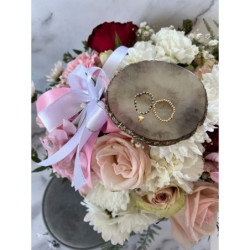 1066 Pierścionek na gumce SERCE KOMPLET 2szt