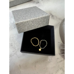 1066 Pierścionek na gumce SERCE KOMPLET 2szt