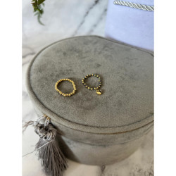 1066 Pierścionek na gumce SERCE KOMPLET 2szt