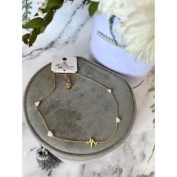 1054 Złoty naszyjnik BLUEBERRY SERCE LINIA ŻYCIA