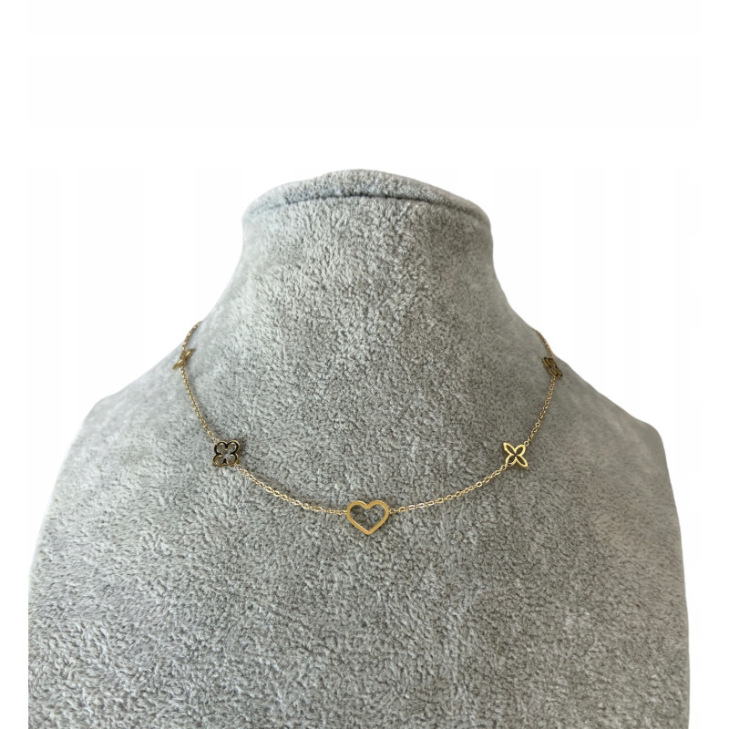 545 Złoty naszyjnik BLUEBERRY SERCE KONICZYNKA